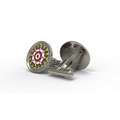 Custom Shape Sterling Silver Cuff Links w/ Standard Bullet Back